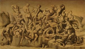 La Batalla de Cascina, o Los Bañistas, después de Miguel Ángel (1475-1564), 1542